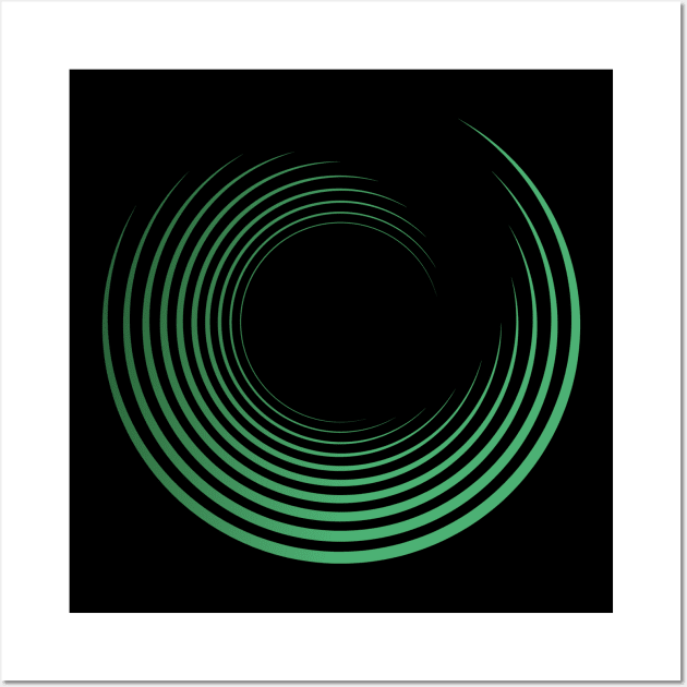 Green Curved Wave Wall Art by Art by Ergate